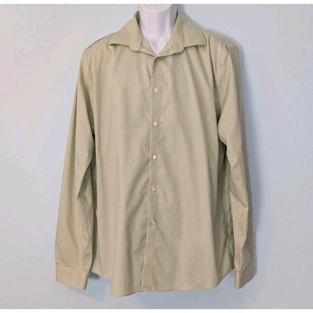 Michael Kors Shirt Men's XL Airsoft Stretch Regular Fit Light Green Long Sleeve
